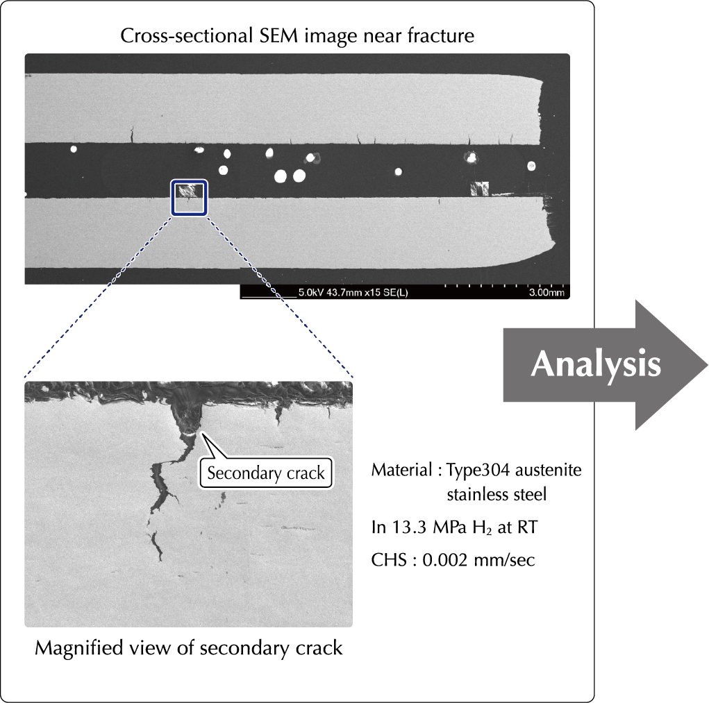 Cross - sectional SEM image near fracture