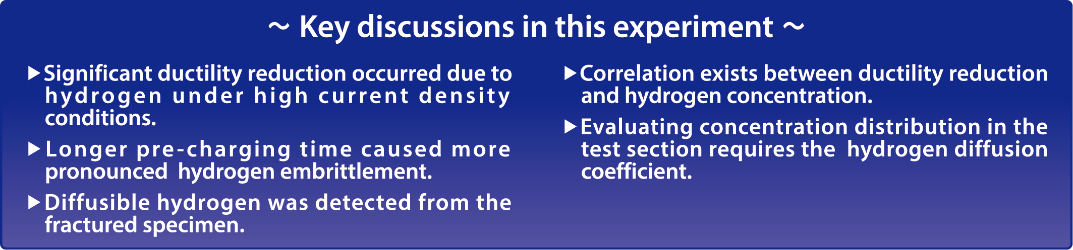 Key discussions in this experiment